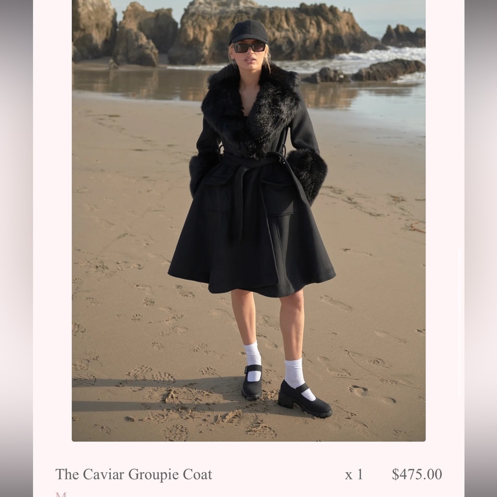 NWT Selkie Groupie Coat in Caviar Size M